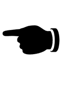 Black Left Pointing Index symbol png image