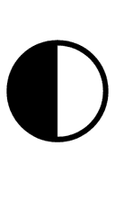 Circle with Left Half Black symbol png image