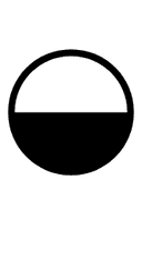 Circle with Lower Half Black symbol png image