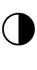 Circle with Right Half Black symbol png image