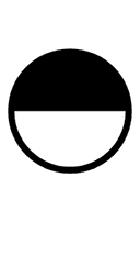 Circle with Upper Half Black symbol png image