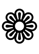 Eight Petalled Outlined Black Florette symbol png image