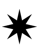 Eight Pointed Rectilinear Black Star symbol png image
