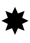 Heavy Eight Pointed Rectilinear Black Star symbol png image