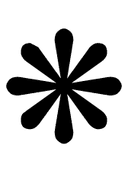 Heavy Eight Teardrop-Spoked Propeller Asterisk symbol png image