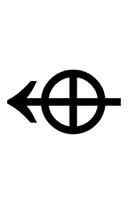 Left Arrow with Circled Plus symbol png image