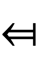 Leftwards Double Arrow from Bar symbol png image