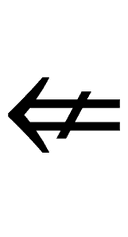 Leftwards Double Arrow with Stroke symbol png image