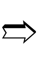 Notched Upper Right-Shadowed White Rightwards Arrow symbol png image