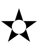 Open Centre Black Star symbol png image