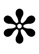 Open Centre Teardrop-Spoked Asterisk symbol png image