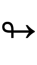 Rightwards Arrow with Loop symbol png image