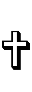 Shadowed White Latin Cross symbol png image