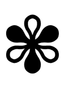 Six Petalled Black and White Florette symbol png image