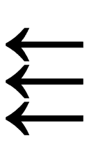 Three Leftwards Arrows symbol png image