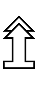 Upwards White Double Arrow On Pedestal symbol png image