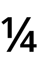 Vulgar Fraction One Quarter symbol png image