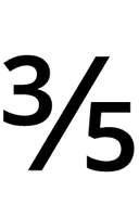 Vulgar Fraction Three Fifths symbol png image