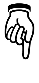 White Down Pointing Index symbol png image