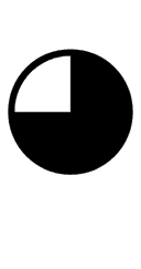 Circle with All But Upper Left Quadrant Black symbol png image