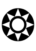 Circled Open Centre Eight Pointed Star symbol png image