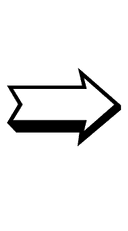 Notched Lower Right-Shadowed White Rightwards Arrow symbol png image