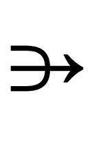 Rightwards Arrow Through Superset symbol png image