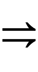 Rightwards Harpoon with Barb Up Above Rightwards Harpoon with Barb Down symbol png image