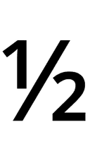Vulgar Fraction One Half symbol png image